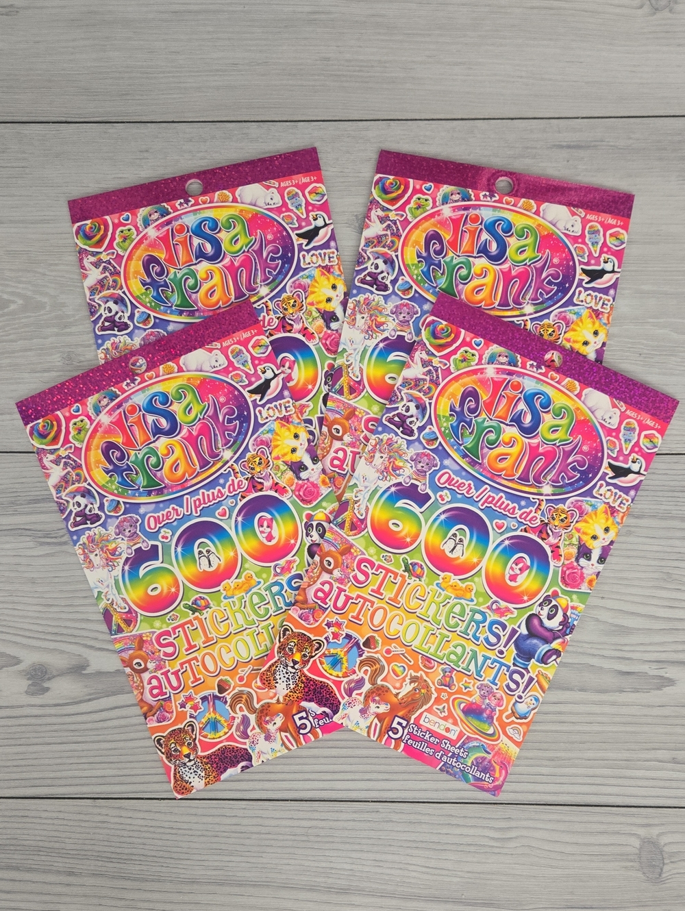 Lisa Frank Rainbow Sticker Collection - Set Of 4